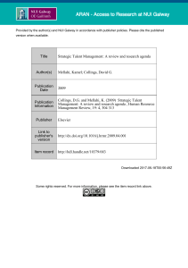 Title Strategic Talent Management: A review and