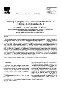 (PBMC) of syphilitic patients to produce IL-2