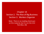 Chapter 14 Section 2 The Rise of Big Business Section 2. The Rise