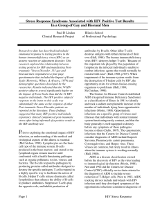 Stress Response Syndrome Associated with HIV Positive Test