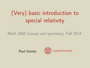 (Very) basic introduction to special relativity