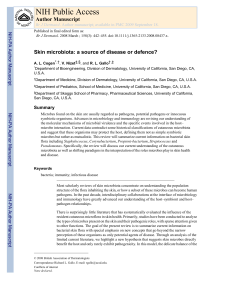 NIH Public Access: Skin microbiota: a source of disease or defence?