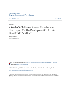 A Study Of Childhood Anxiety Disorders And Their Impact On The