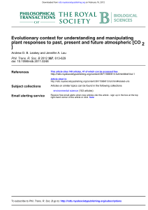 2 plant responses to past, present and future atmospheric [CO