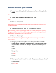 Bacteria Nutrition Quiz Answers