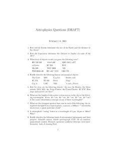 Astrophysics Questions (DRAFT)