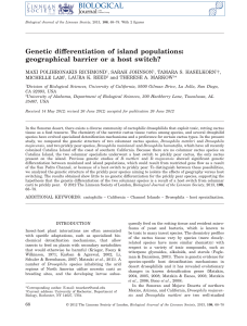Genetic differentiation of island populations: geographical barrier or