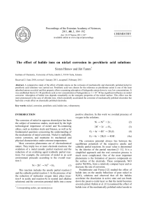 The effect of halide ions on nickel corrosion in perchloric acid solutions