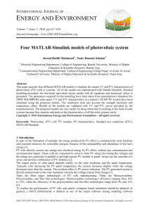 Four MATLAB-Simulink models of photovoltaic system