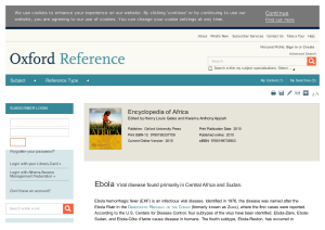 Ebola - Oxford Reference