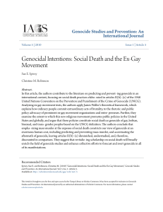 Genocidal Intentions: Social Death and the Ex