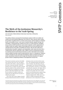 The Myth of the Jordanian Monarchy`s Resilience to the Arab Spring