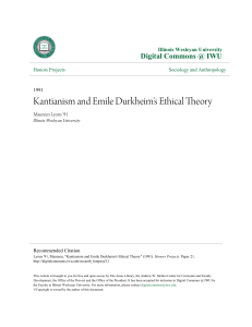 Kantianism and Emile Durkheim`s Ethical Theory