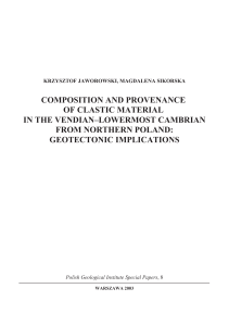composition and provenance of clastic material in the vendian