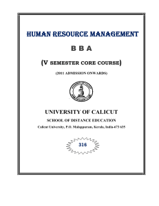 Human Resource Management - V Semester