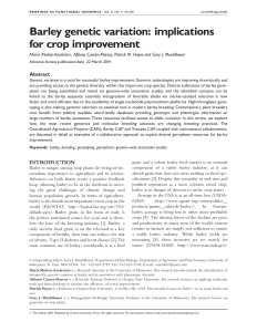 Barley genetic variation: implications for crop improvement