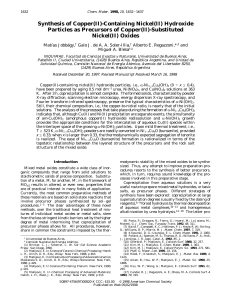 Synthesis of Copper (II)-Containing Nickel (II) Hydroxide Particles as