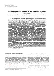 Encoding Sound Timbre in the Auditory System