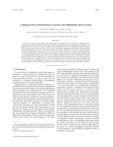 Coupling between Wind-Driven Currents and Midlatitude Storm Tracks