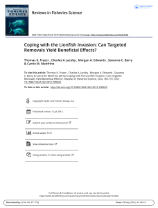 Coping with the Lionfish Invasion: Can Targeted Removals Yield
