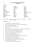 Unit #4 Diversity of Living Organisms Test Review