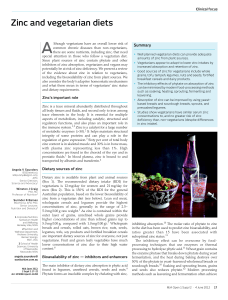 Zinc and vegetarian diets - Medical Journal of Australia