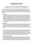 Maintenance of Water Quality for Healthy Fish