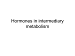 Hormones in intermediary metabolism