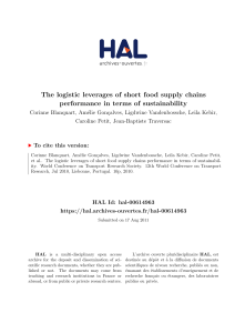 The logistic leverages of short food supply chains - Hal-SHS