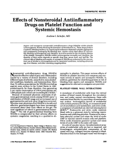 Effects of Nonsteroidal Antiinflammatory Drugs on Platelet Function