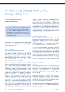 Communicable Diseases Report, NSW, January–March 2013