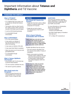 Tetanus and Diphtheria and Td Vaccine