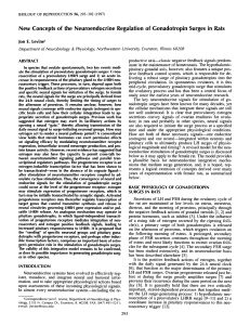 New Concepts of the Neuroendocrine Regulation of Gonadotropin