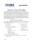 Minnesota Car Buyer Bill of Rights
