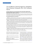 Use of Influenza Antiviral Agents by Ambulatory Care Clinicians