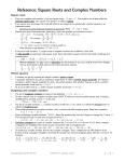 Square Roots and Complex Numbers