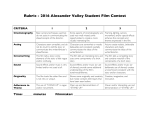 Rubric for 2016 AVFF Student Film Competition