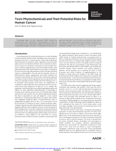 Toxic Phytochemicals and Their Potential Risks for Human Cancer