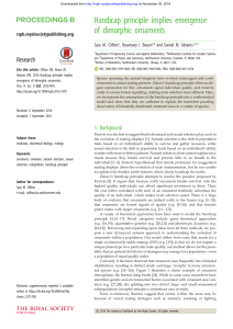 Handicap principle implies emergence of dimorphic ornaments