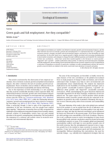 Green goals and full employment: Are they compatible?