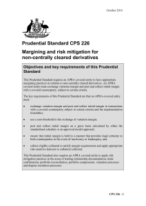 Prudential Standard CPS 226 Margining and risk mitigation for non
