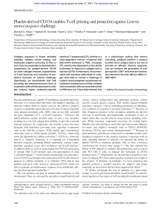 Platelet-derived CD154 enables T-cell priming and