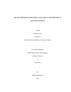 Dietary Differences between Vegetarian and Omnivore in College