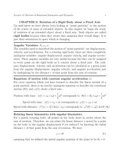 (Chapters 9 and 10) Examples of rotational