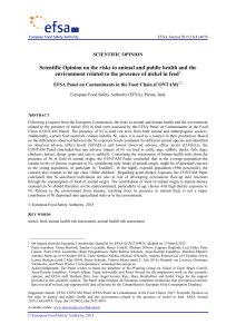Scientific Opinion on the risks to animal and public health and the