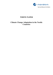WHITE PAPER Climate Change Adaptation in the Nordic Countries