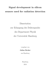 Signal development in silicon sensors used for radiation