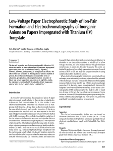 Low-Voltage Paper Electrophoretic Study of Ion