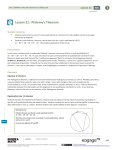 Lesson 21: Ptolemy`s Theorem