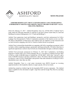Ashford Trust Acknowledges Land and